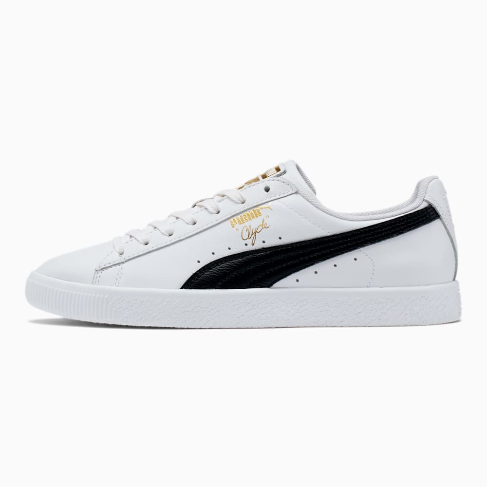 Puma Clyde Core Foil Muške Tenisice Bijele Crne Zlatne | Hrvatska-09621