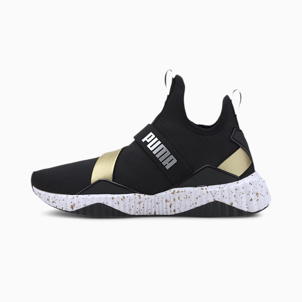 Puma Defy Mid Metal Ženske Cipele Za Trening Crne Bijele | Hrvatska-32896