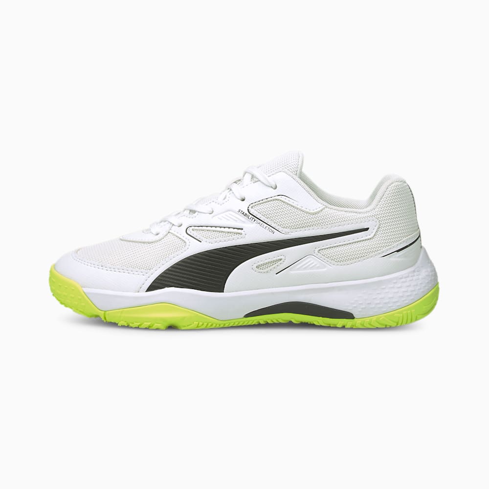 Puma Solarflash Youth Indoor Za Djevojčice Sportske cipele Bijele Crne Žute | Hrvatska-67230